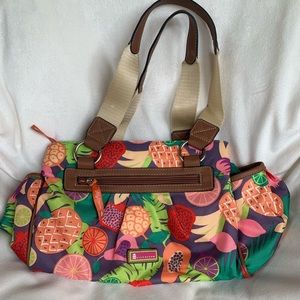 Lily Bloom Fruits pattern satchel.